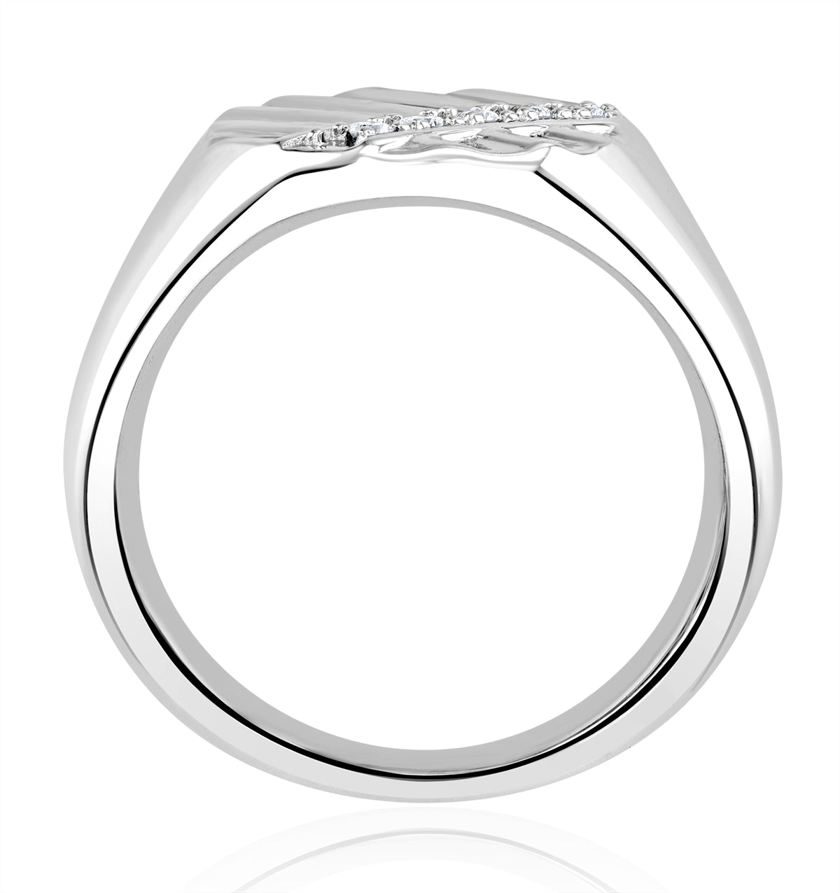 Mens Lab Diamond Signet Ring 0.07ct H/Si in 925 Silver